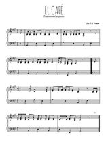 Téléchargez l'arrangement pour piano de la partition de El café en PDF, niveau moyen